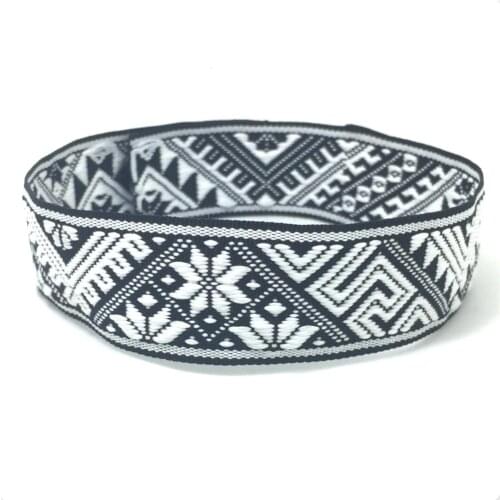 ZERZEEMOOY 30MM 10YARD/LOTS DOUBLE FACE GEOMETRIC LACE 100% POLYESTER BLACK AND WHITE JACQUARD RIBBON QDJ16111901