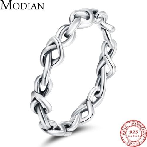 Modian Fashion Irregular Hearts Stackable Finger Ring for Women Real 925 Sterling Silver Wedding Engagement Jewelry Female Gifts