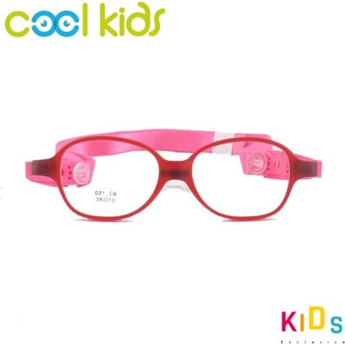 COOL KIDS Kids Optical Glasses Frame with Belt Oval Glasses Frame for Kid Girl TR90 Myopic Astigmatism Glasses Frame K21
