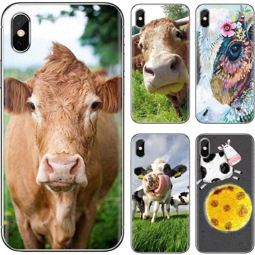 Cute Funny cow Soft TPU Mobile Phone Accessories Bags For ZTE Blade A520 A512 A452 A602 A5 2019 V6 V7 V8 V9 V10 Lite Viat