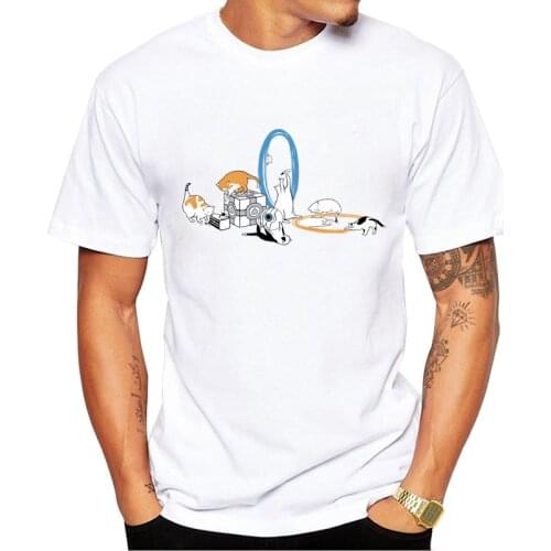 TEEHUB Casual Men T-Shirt Fashion Science Cats Printed Hipster Tshirts Short Sleeve t shirts Basic Tee