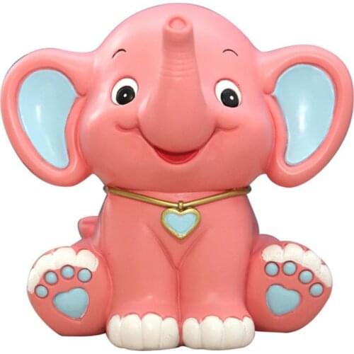 Cartoon Baby Elephant Piggy Bank Resin Coin Bank Money Bank Kids Birthday Gifts XXFE