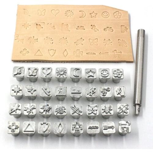 32 Styles Metal Stamping Punching Tool Set Leather Carving Stamp Tool Leather Craft Stamps Stamping Embossing Mold