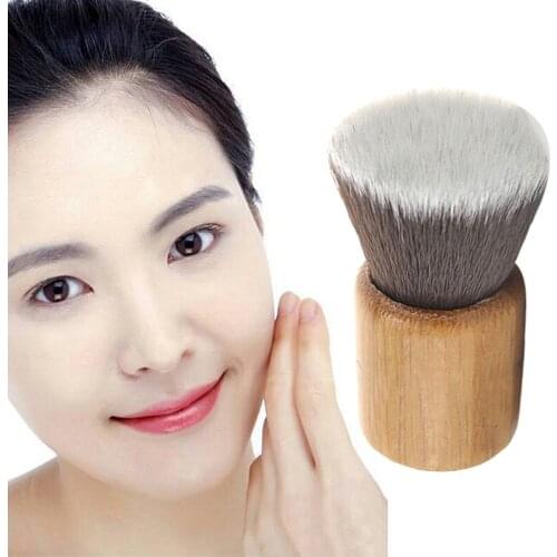 TOP Quality Bamboo Handle Single Brush Mini Flat Head Foundation Brush Professional Cosmetic Facial Make up Brush Kit B2