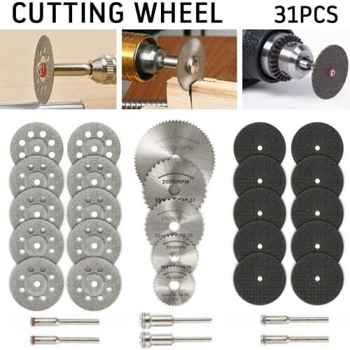 31 Pcs HSS Circular Saw Blade Set Resin Diamond Cut-Off wood Cutting Disc Diamond Metal Saw Bladeser Power Tools Dremel Drill