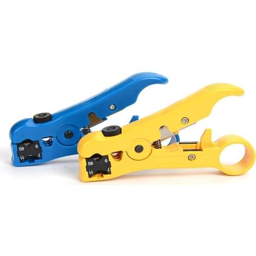 Flat or Round UTP Cat5 Cat6 Wire Coax Coaxial Stripping Tool Universal Cable Stripper Cutter Tool for Network Stripping Pliers