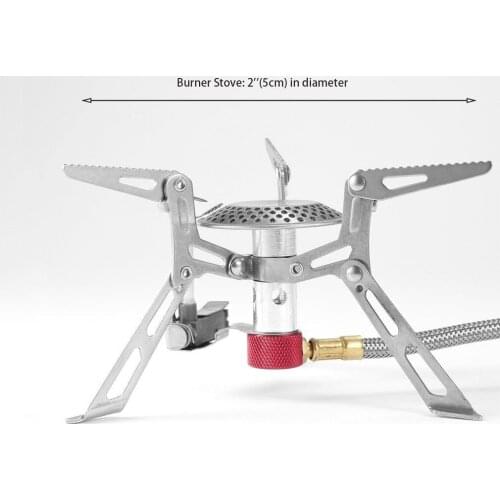 Silver Color Stainless Steel Mini Portable Folding Camping Gas-Powered Stove with Piezo Ignition Promotion As Seen on Tv