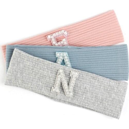 Kids Headband Pearl Letter Ribbed Hairband Girls Fashion Accesseries Child Boys Sports hair band Cute Elastic Stretch Turban