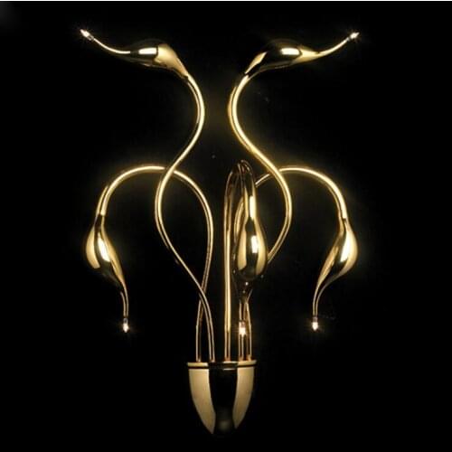 Simple modern led wall lamp creative hotel ktv club corridor aisle bedside lamp Iron Swan wall lamp, G4, AC220V