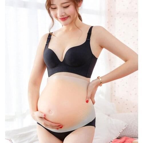 Lifelike Fake Pregnancy Belly Silicone Artificial Pregnant Tummy Performance Photography Props For Crossdresser Belly Cosplay