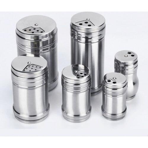 1Pcs Multi-purpose Stainless Steel Kitchen Gadgets Spice Pepper Shaker Spice Jar Rotating Cover Seasoning Can Salt Sugar Bottle
