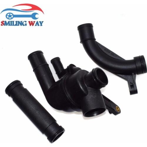 SMILING WAY# Thermostat Housing + Curved+Straight Pipe For MG MG ZS, ZT, ZT-T Rover 75 2.0 2.5 2001-2005 OE# PEM101050,PEP101970