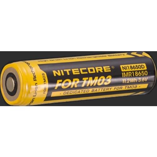TOPSALE NITECORE IMR18650 11.2Wh 3.6V High Drain Li-ion Rechargeable Battery NI18650D for TM03 TinyMonster Flashlight Button Top