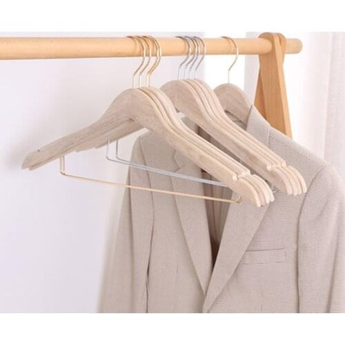 5pcs/Lot Camphorwood Coat Hangers Solid Wood Non-slip Clothes Rack Wardrobe Space Saving for Suits Jackets Pants Dress Shirts