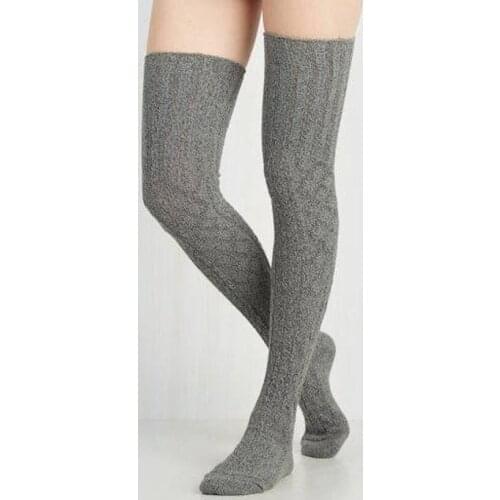 Female Sexy Stockings Warm Long Boot Knit Thigh-High Socks Thigh High Warm Stocking Fashion Women Over Knee Socks