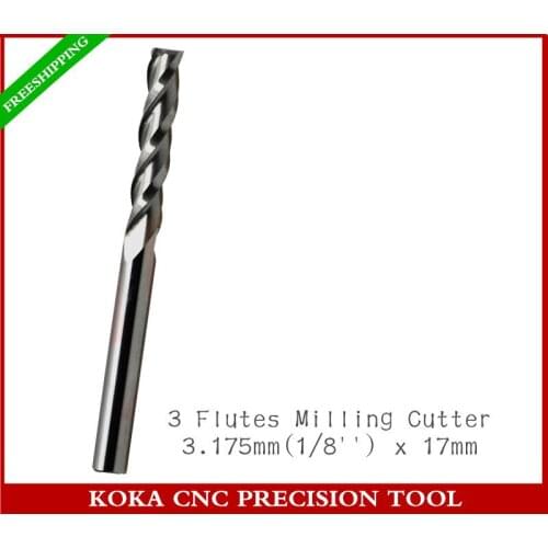 3.175mm(1/8'')*17mm,Freeshipping,CNC solid carbide end mill,Woodworking Router Bit,3 Flute Spiral milling Cutter,MDF,PVC,acrylic