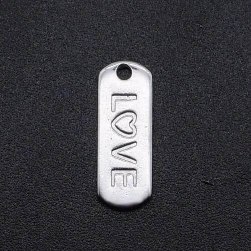 5pcs/lot Stainless Steel DIY Love Charm Pendant Wholesale Necklace Pendants Bracelet Making Charms Never Tarnish Top Quality