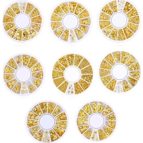 LXAE 8 Boxes Heart Star Moon Mix Shape Resin Metal Material Epoxy Mold Filling Filler