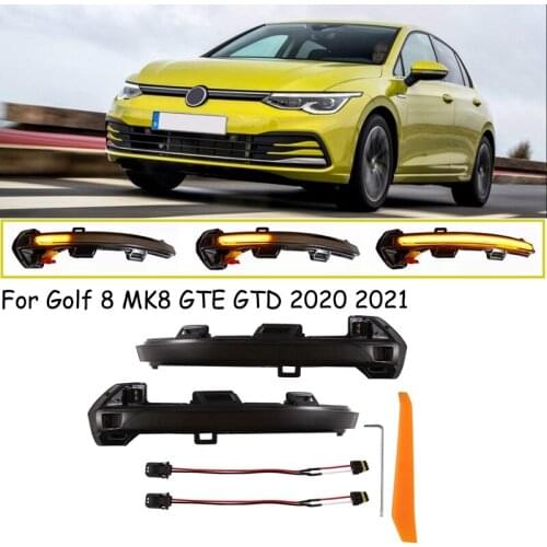 Car LED Side Mirror Indicator, for Golf 8 MK8 GTE GTD 2020 2021 Dynamic Rearview Turn Signal Lights Mirror Blinker