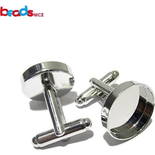 Beadsnice ID4188 cufflinks for mens personalized cuff link Blanks with round bezel setting match 16mm cabochon