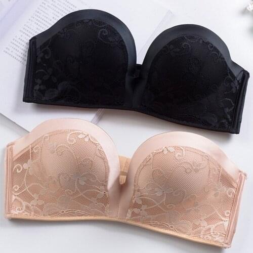Summer Seamless Bra Strapless Push Up Bras For Women Wire Free Sexy Lace Invisible Bra Comfort Wedding Underwear Women