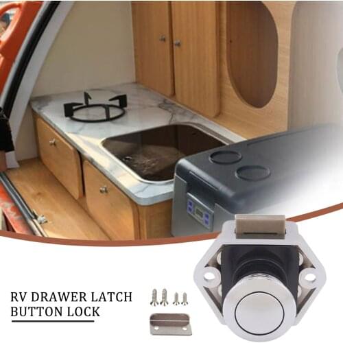 Diameter 20mm Camper Car Push Lock RV Caravan Boat Drawer Latch Button Locks For Furniture Hardware Automobiles Accessories