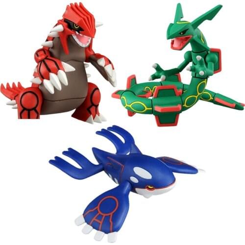 Cartoon Sun and Moon Kyogre Groudon Rayquaza Action Figure Model Toys Anime Pokemoned Figure Dolls Toy Collection Gifts for Kids