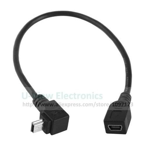 GPS Mini USB 2.0 5P 5Pin 90D UP Direct Angled Male to Mini USB 5Pin Female Extension Connector Cable/Free DHL Shipping/100PCS