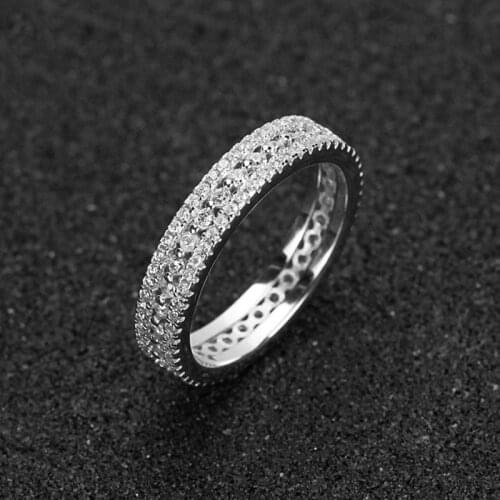 925 Sterling Silver Rings for Women Bridal Promise Wedding Bands with AAA Cubic Zircon Vintage Eternity Ring for Women Jewelry