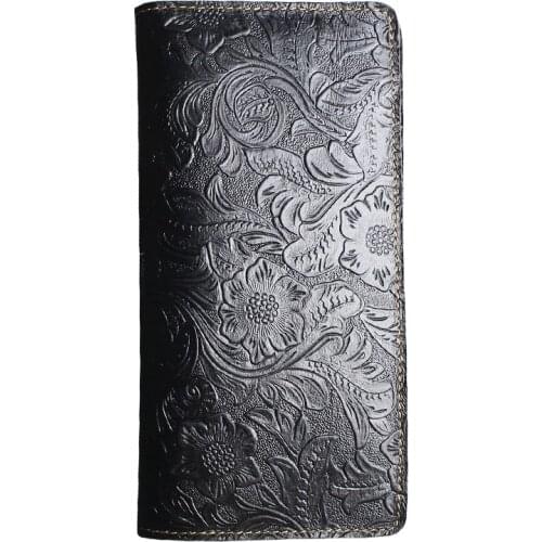 Top Cowhide Men Wallet Long Style Credit Card Slot Passport Case Cover Phone Holder Bag Air ticket Slots Large Capacity Purse