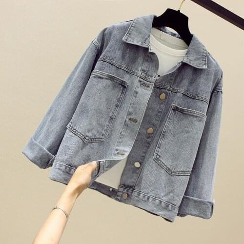 2021 Spring And Autumn New Fashion Womens Denim Jacket Loose Short Student Coat Female Casual Wild Jackets Roupas Feminina