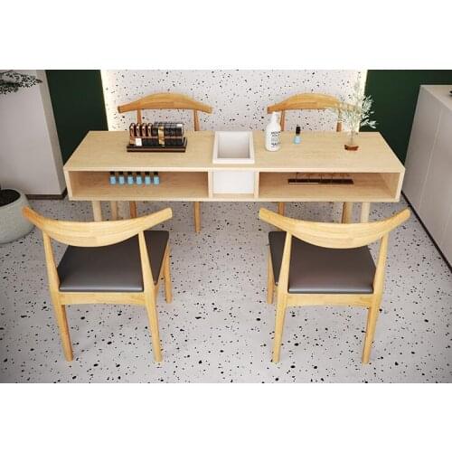 Manicure table and chair set solid wood single double manicure table