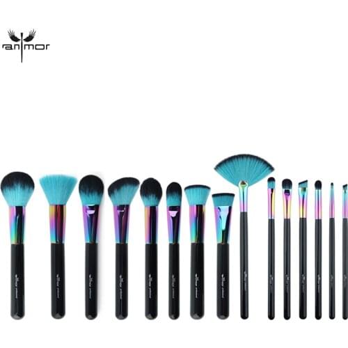 Anmor Makeup Brushes Set Professional Single Black Make Up Brush for Foundation Eyebrow Eyeliner Eyeshadow Kit Soft Hair Brush