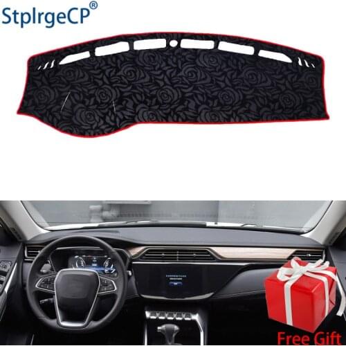 Latest Rose Pattern Non-slip Car Dashboard Cover Dash Mat Pad DashMat ANti-UV Car Sticker for Ford Territory 2019 Car Styling