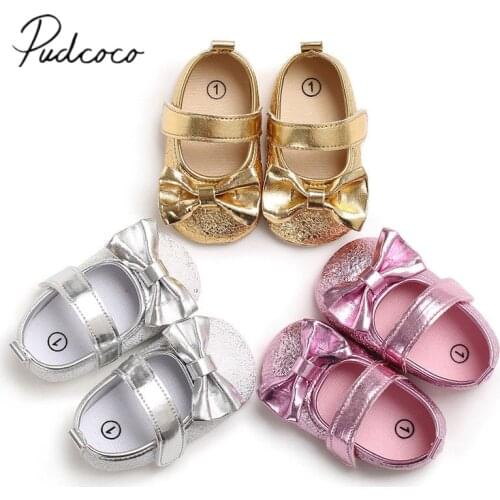 2018 Brand New Toddler Baby Girls Boys Summer Crib Casual Shoes PU Leather Solid Bowknot Baby Shoes Princess First Walkers0-18M