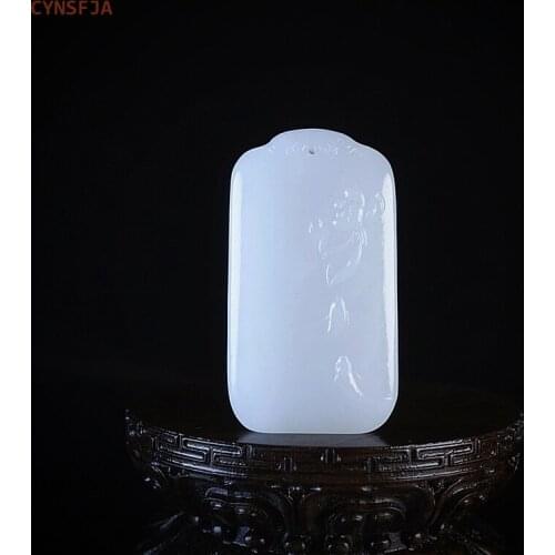 CYNSFJA New Real Rare Certified Natural Hetian Jade Nephrite Lucky Amulets Wealthy Fish Jade Pendant Hand Carved High Quality