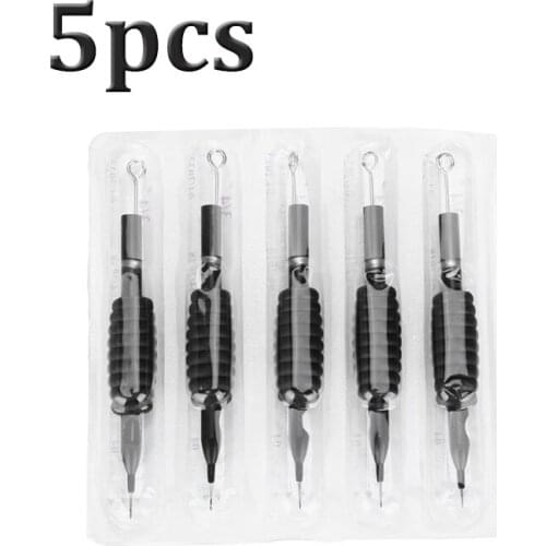 5pcs 1RL / 3RL / 5RL / 7RL / 9RL Disposable Sterile Tattoo Grip Needle Silicone Grip Makeup Beauty Tools Tattoo Tubes Tips Grips