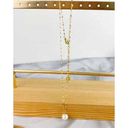 Fresh water pearl Necklac Jewelry Stainless Steel New Goddess Luxury Golden Color Luxe Fashion For Women Hot Sell