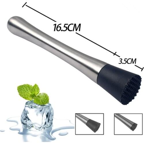 1pc Stainless Steel Bartender Crushed Ice Swizzle Stick Bar Tool Stiring Stick Icebreaking Stick