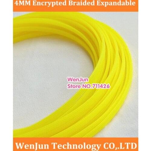 High Quality yellow PET 4MM Encrypted Braided Expandable Sleeving 4MM Snake Skin Network Weave network Shockproof network