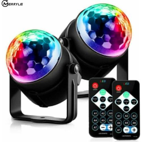 RGB Disco Ball Party Lights DJ Disco Light LED Projector Strobe Lamp Birthday Party Cars Club Bar Karaoke Xmas Sound Activated