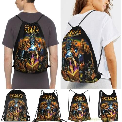 Unisex Drawstring Bags Simon The Sorcerer Women Drawstring Backpacks Men Outdoor Travel Backpacks Training Fitness Bag