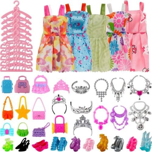 1set Girls BJD Doll Shoes Bags Clothes Hangers Accessories Play House Toy Accessories Suitable for 30cm Doll