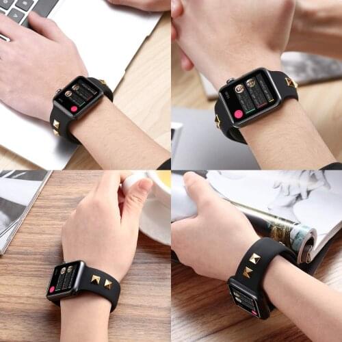 Silicone Sport Strap For Apple Watch Bands 42mm 38mm Replacement Watch Bracelet For Apple Watch Bands 40mm 44mm Series 5 4 3 2 1