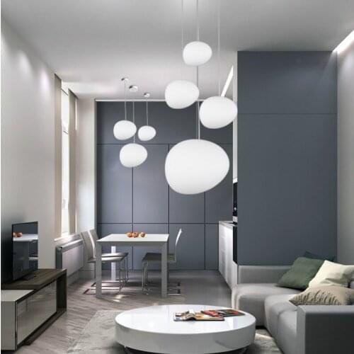 Nordic Jane personality cobblestone living room study dining room bedside acrylic mall villa project Pendant Lights LX110907