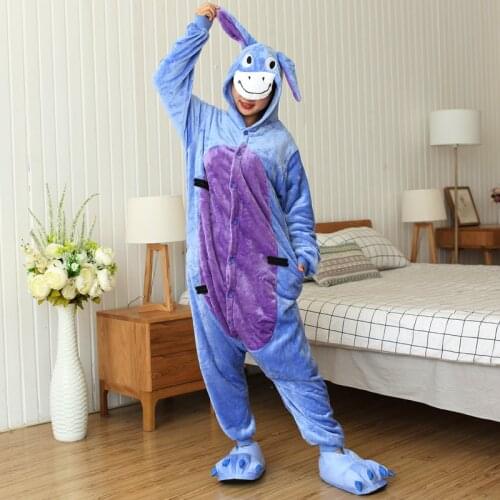 Adult Animal Onesie Pajamas Women Unicorn Sleepwear Donkey Onesies Panda Pyjamas Anime Cartoon Costume Winter Jumpsuits