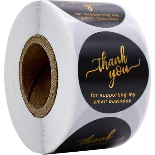 1.5" Thank You for Supporting My Business Stickers Classy Retro Sticker for Bags Boxes Tissue Ideal for Crafters Online Sales 4P