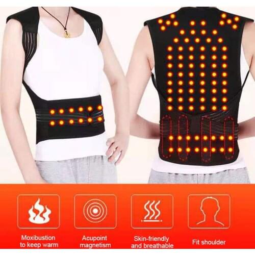 Tourmaline Self-heating Magnetic Therapy Waist Back Shoulder Posture Corrector Spine Lumbar Brace Back Support Belt Pain Relief