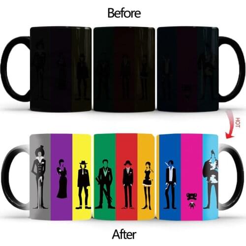 Creative Colorful back Magic Mug,Color Changing Cup Ceramic Discoloration Coffee Tea Milk Mugs Drinkware dropshipping BSKT-024