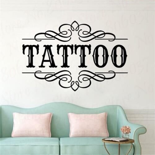 Personalized name Vinyl Decal Tattoo Salon Logo Sign Logo Poster Studio Shop Window Decor Wall Art Stickers WL1076
